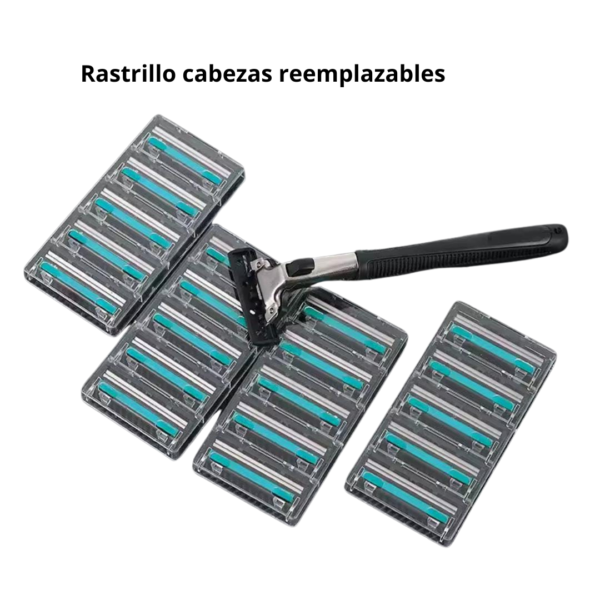 Rastrillo de afeitar dobles, cabezales reemplazables 20 piezas excelente calidad - Imagen 3