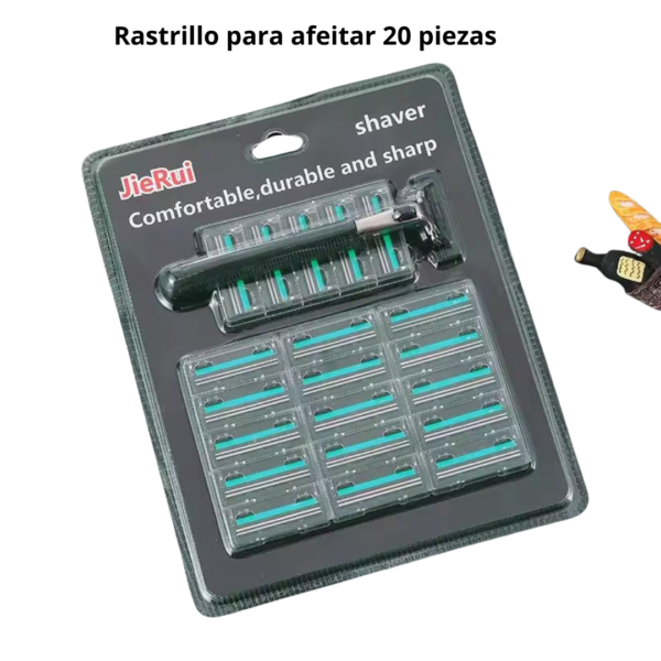 Rastrillo de afeitar dobles, cabezales reemplazables 20 piezas excelente calidad