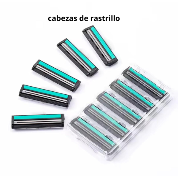 Rastrillo de afeitar dobles, cabezales reemplazables 20 piezas excelente calidad - Imagen 2